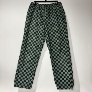 Vans Pants Mens Small Checkered Green Black Baggy Tapered Off The Wall Skater